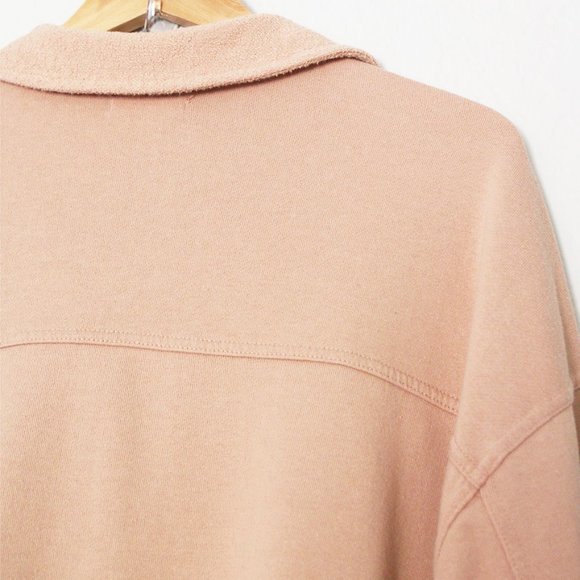 Nordstrom BP Oversize Cotton Blend SOFT Shirt Jacket Shacket M Tan Nougat Beige - Picture 15 of 16